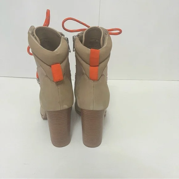 Steve Madden Kare Lace-Up Boot In Sand Multi Color - New In Box - Reemoly